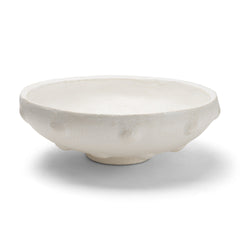 Punto White Large Paper Mache Dotted Centerpiece Bowl - Ornate Home