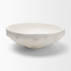 Punto White Large Paper Mache Dotted Centerpiece Bowl - Ornate Home