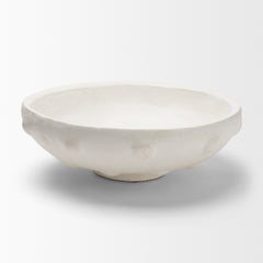 Punto White Large Paper Mache Dotted Centerpiece Bowl - Ornate Home