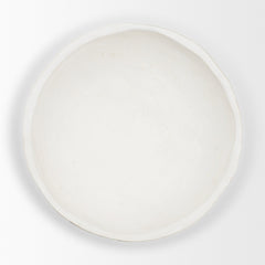 Punto White Large Paper Mache Dotted Centerpiece Bowl - Ornate Home