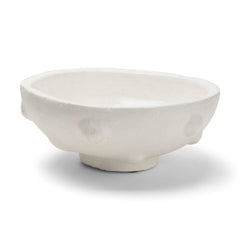 Punto White Small Paper Mache Dotted Centerpiece Bowl - Ornate Home