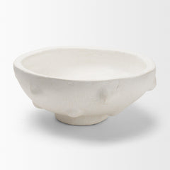 Punto White Small Paper Mache Dotted Centerpiece Bowl - Ornate Home