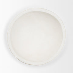 Punto White Small Paper Mache Dotted Centerpiece Bowl - Ornate Home