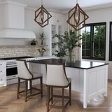 Purcell White/Woodtone Leather Counter Stool - Ornate Home