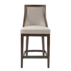 Purcell White/Woodtone Leather Counter Stool - Ornate Home