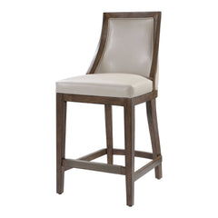 Purcell White/Woodtone Leather Counter Stool - Ornate Home