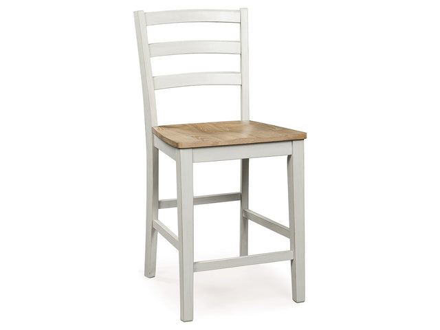 Purlaney Antique White/Natural Barstool (Set of 2) - Ornate Home