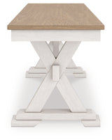 Purlaney Antique White/Natural Extension Dining Table, 4 Chairs and Bench (Online Special Price) - Ornate Home