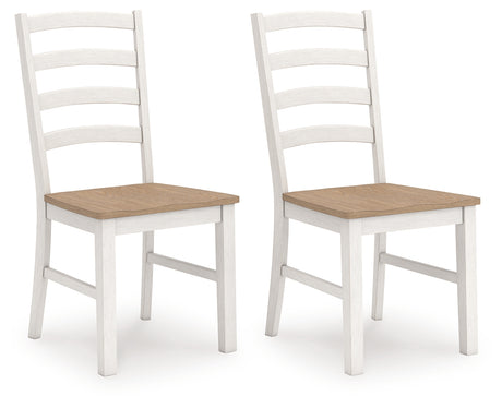 Purlaney Antique White/Natural Extension Dining Table, 4 Chairs and Bench - Ornate Home
