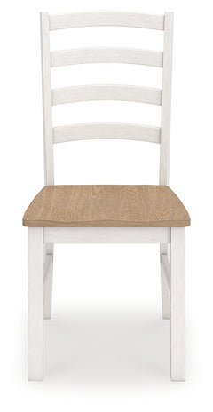 Purlaney Antique White/Natural Extension Dining Table, 4 Chairs and Bench - Ornate Home