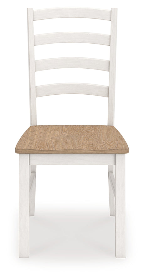 Purlaney Antique White/Natural Extension Dining Table, 4 Chairs and Bench - Ornate Home