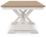 Purlaney Antique White/Natural Extension Dining Table and 4 Chairs (Online Special Price) - Ornate Home