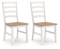 Purlaney Antique White/Natural Extension Dining Table and 4 Chairs - Ornate Home