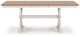 Purlaney Antique White/Natural Extension Dining Table and 4 Chairs - Ornate Home