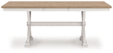 Purlaney Antique White/Natural Extension Dining Table and 6 Chairs - Ornate Home