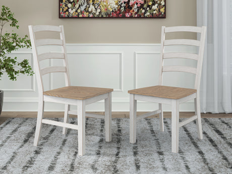 Purlaney Antique White/Natural Extension Dining Table and 6 Chairs - Ornate Home