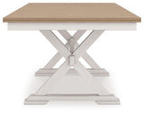 Purlaney Antique White/Natural Extension Dining Table and 8 Chairs (Online Special Price) - Ornate Home