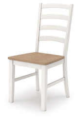 Purlaney Antique White/Natural Extension Dining Table and 8 Chairs - Ornate Home