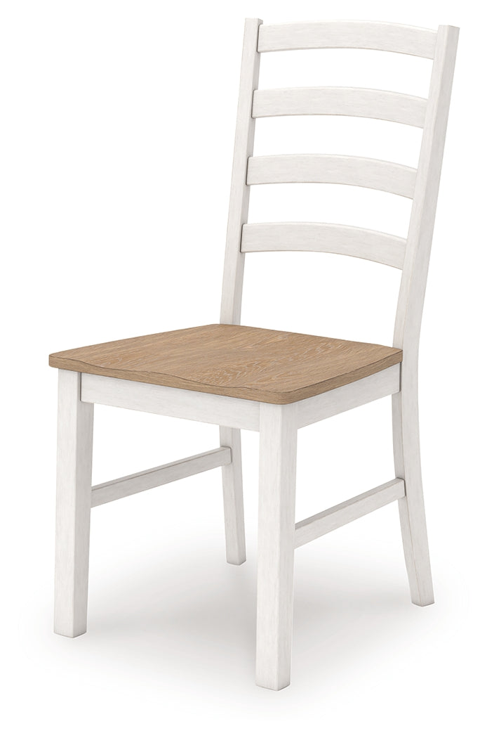 Purlaney Antique White/Natural Extension Dining Table and 8 Chairs - Ornate Home