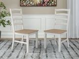 Purlaney Antique White/Natural Extension Dining Table and 8 Chairs - Ornate Home