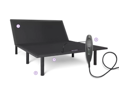 Purple Charcoal King Adjustable Base Bed Frame - Ornate Home