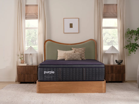 Purple Rejuvenate Premier Hybrid Plush Dark Purple Cal King Mattress - Ornate Home