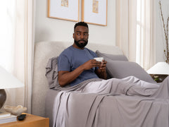 Purple SoftStretch True White Queen Sheets - Ornate Home