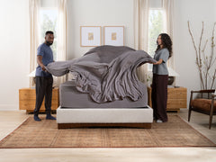 Purple SoftStretch Stormy Grey King/Cal King. Sheets - Ornate Home
