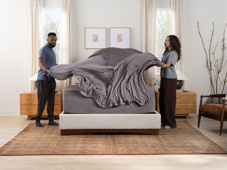 Purple SoftStretch True White Queen Sheets - Ornate Home