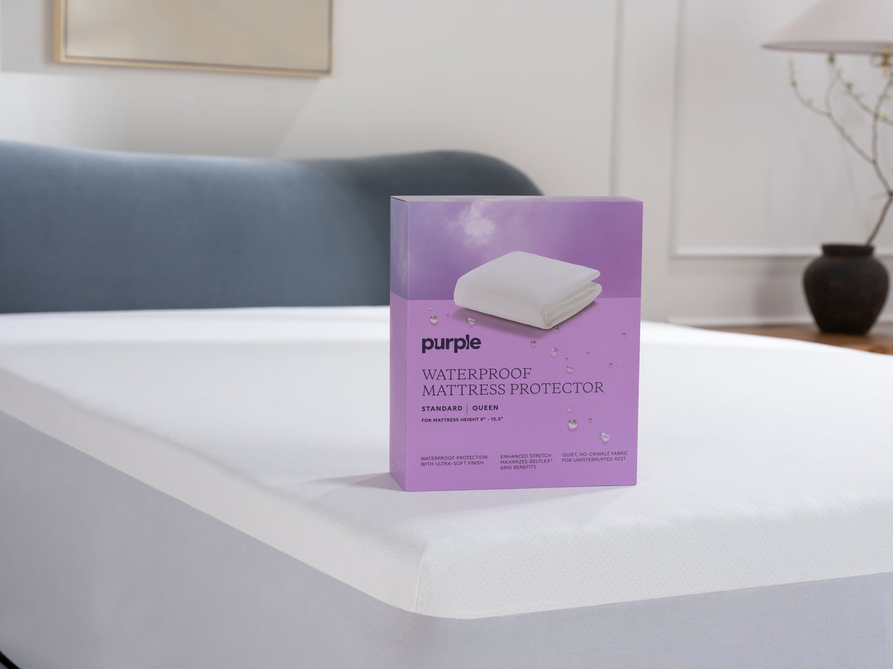 Purple Waterproof Standard Mattress Protector - Ornate Home