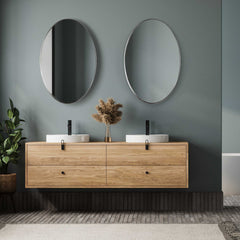 Pursley Brushed Nickel Oval Mirror - Ornate Home