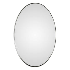 Pursley Brushed Nickel Oval Mirror - Ornate Home