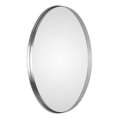 Pursley Brushed Nickel Oval Mirror - Ornate Home