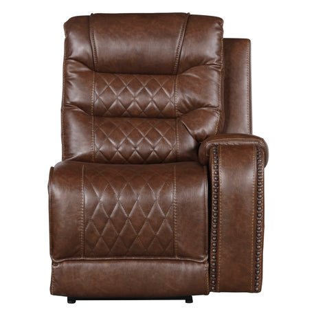 Putnam Brown 6-Piece Modular Power Reclining Sectional with Left Chaise - Ornate Home