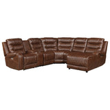 Putnam Brown 6-Piece Modular Power Reclining Sectional with Right Chaise - Ornate Home