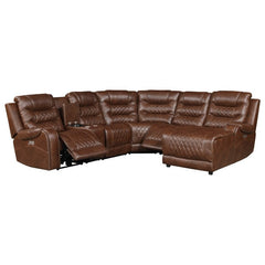 Putnam Brown 6-Piece Modular Power Reclining Sectional with Right Chaise - Ornate Home
