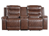 Putnam Brown Power Double Reclining Loveseat - Ornate Home