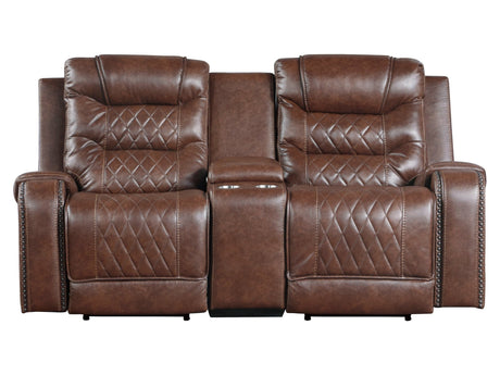 Putnam Brown Power Double Reclining Loveseat - Ornate Home