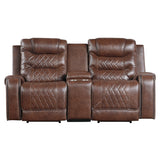 Putnam Brown Power Double Reclining Loveseat - Ornate Home