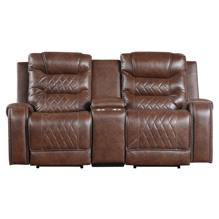 Putnam Brown Power Double Reclining Loveseat - Ornate Home