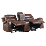 Putnam Brown Power Double Reclining Loveseat - Ornate Home