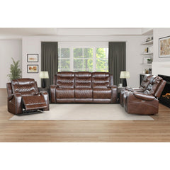 Putnam Brown Power Double Reclining Loveseat - Ornate Home