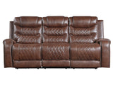 Putnam Brown Power Double Reclining Sofa - Ornate Home