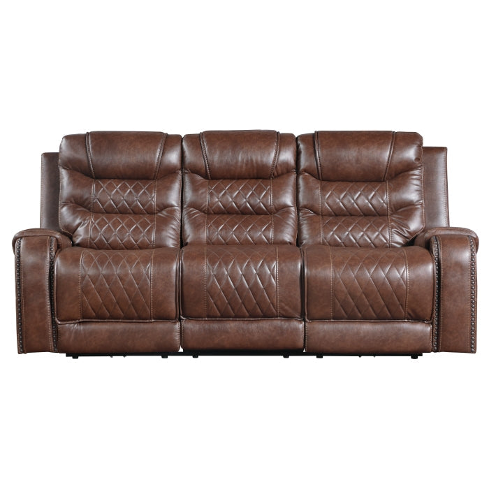 Putnam Brown Power Double Reclining Sofa - Ornate Home