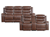 Putnam Brown Power Reclining Sofa and Loveseat - Ornate Home