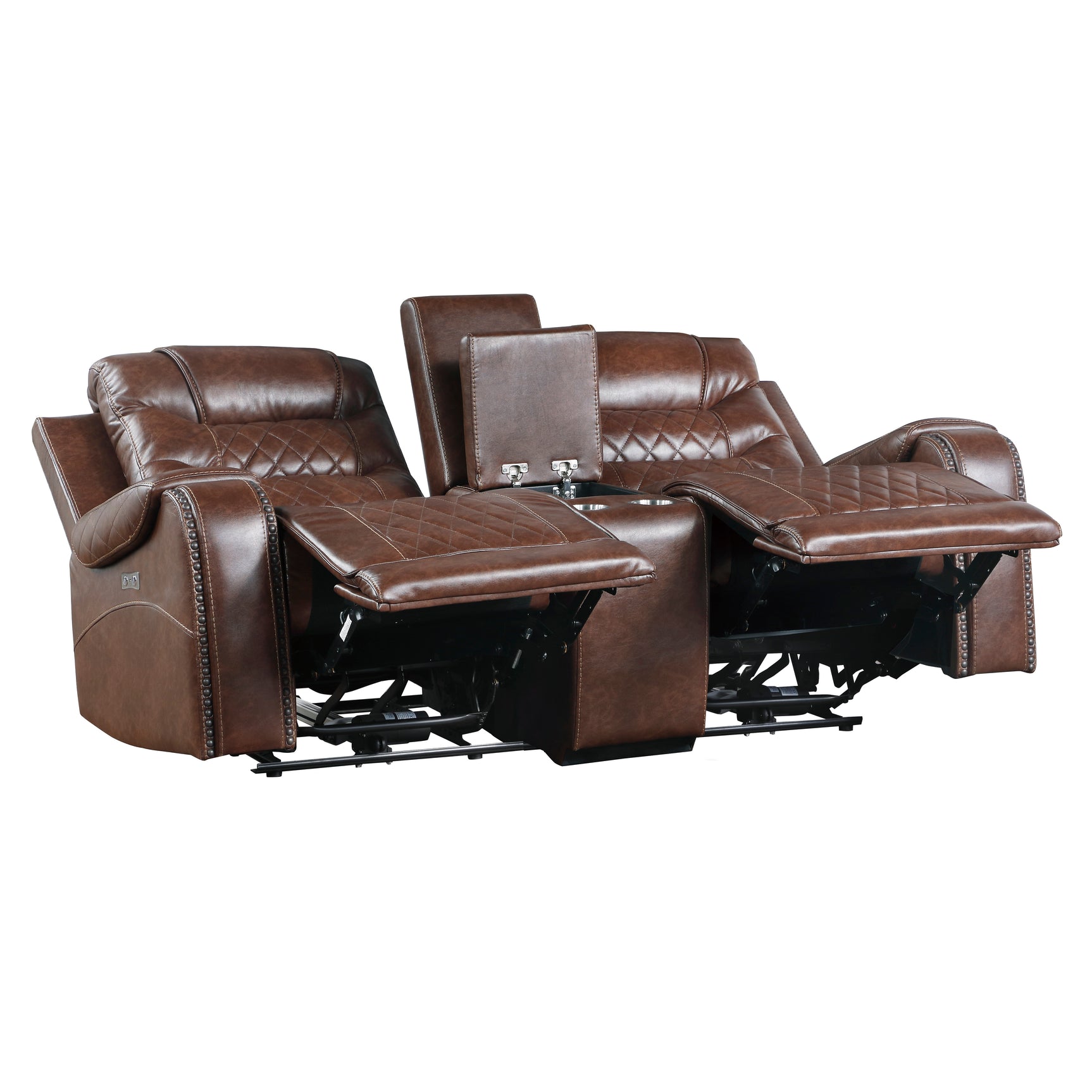 Putnam Brown Power Reclining Sofa and Loveseat - Ornate Home