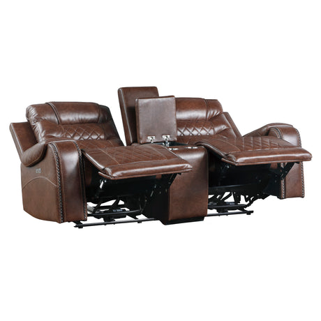 Putnam Brown Power Reclining Sofa and Loveseat - Ornate Home