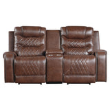 Putnam Brown Power Reclining Sofa and Loveseat - Ornate Home