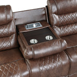Putnam Brown Power Reclining Sofa and Loveseat - Ornate Home