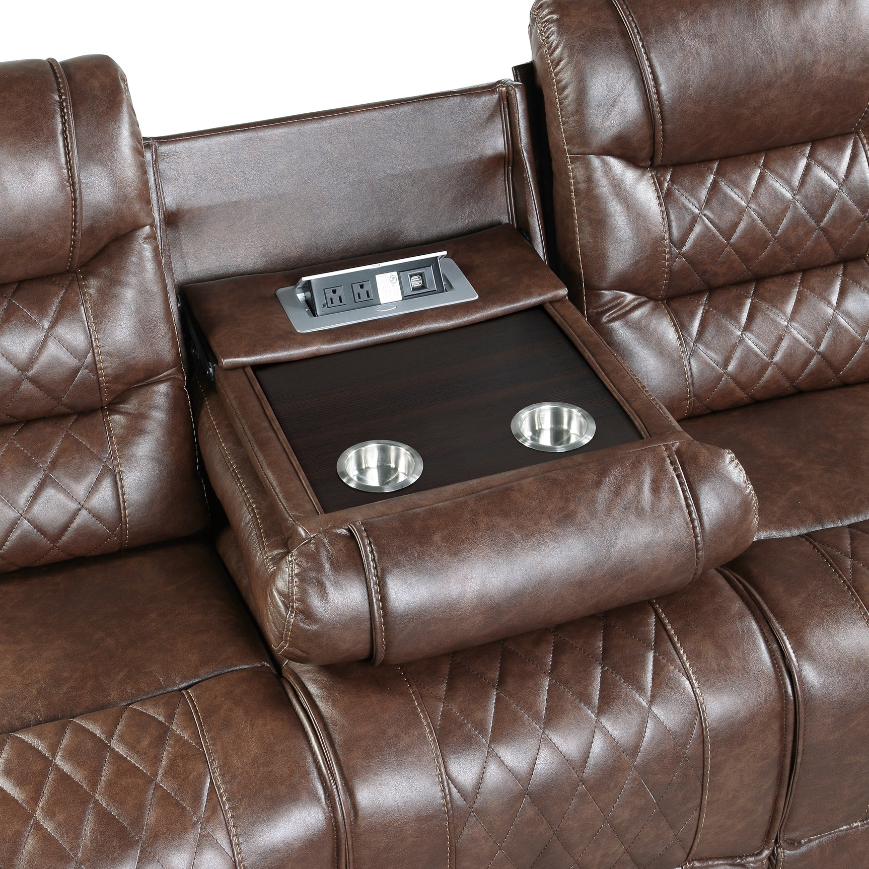 Putnam Brown Power Reclining Sofa and Loveseat - Ornate Home
